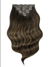 Hamvas Sötétbarna Balayage csatos póthaj