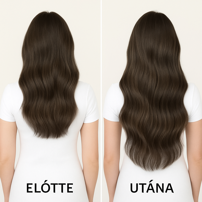 Hamvas Sötétbarna Balayage csatos póthaj